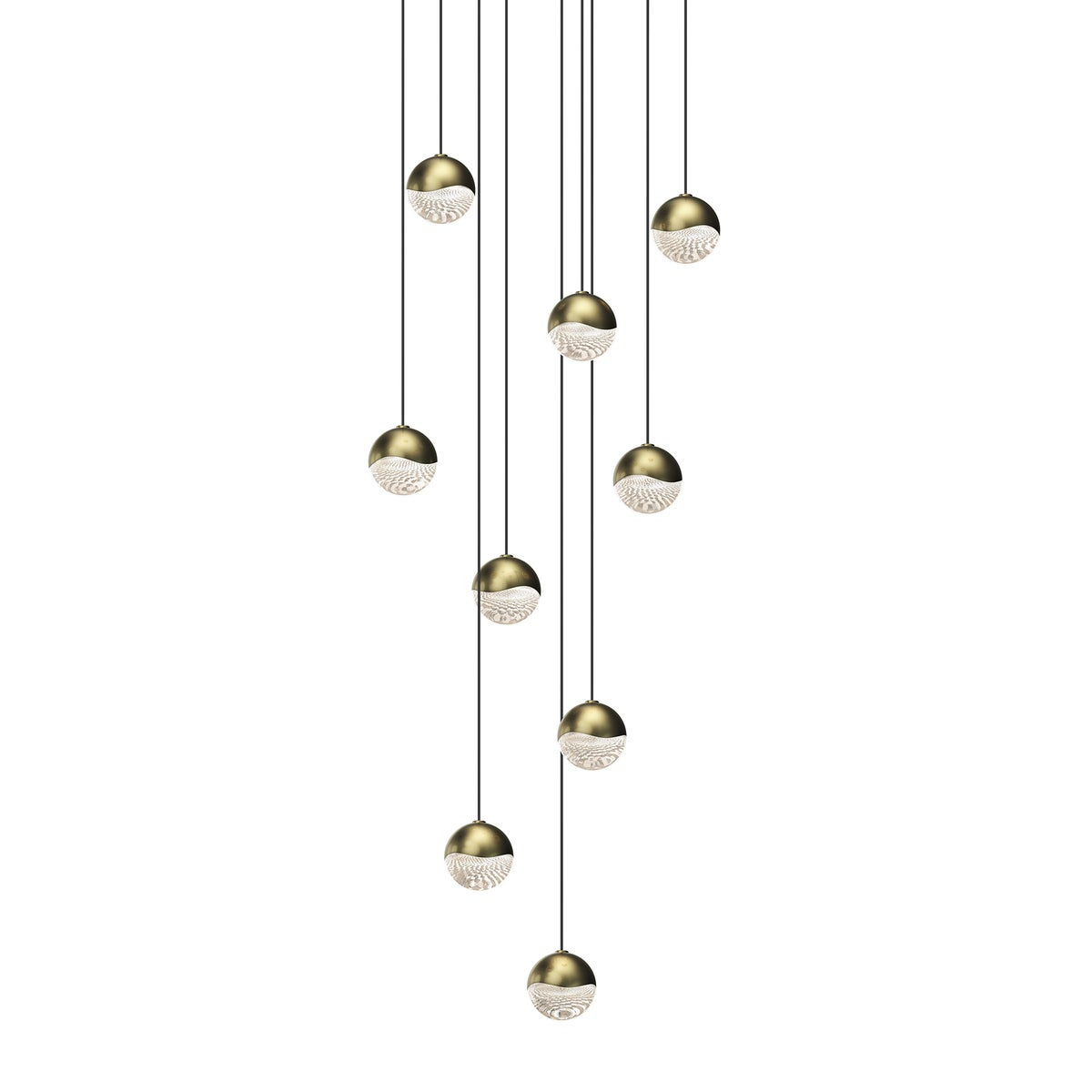 Sonneman Grapes BRASS 12.5W x 2.5H Pendant