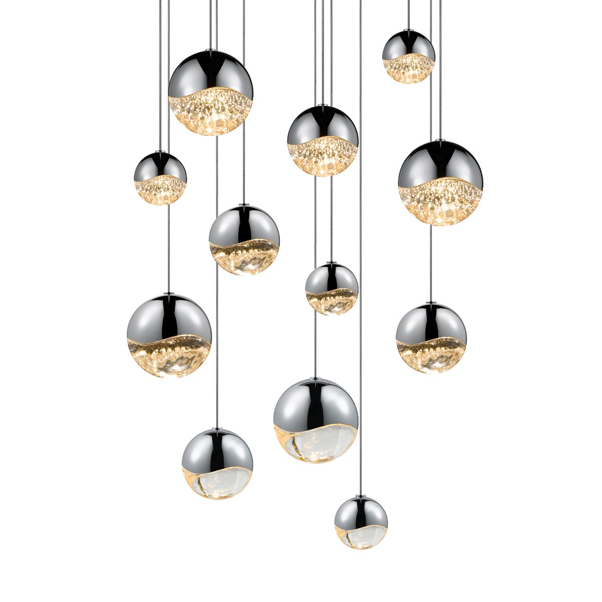 Sonneman Grapes POLISHED CHROME 17W x 3.75H Pendant