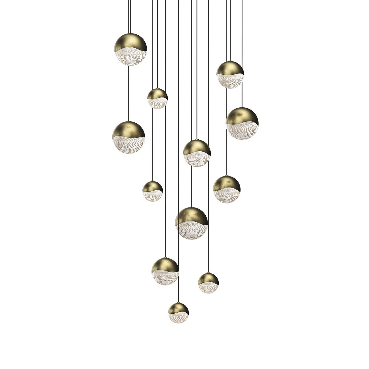 Sonneman Grapes BRASS 17W x 3.75H Pendant