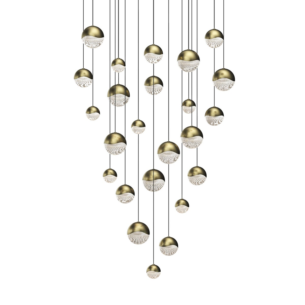 Sonneman Grapes BRASS 27W x 3.75H Pendant