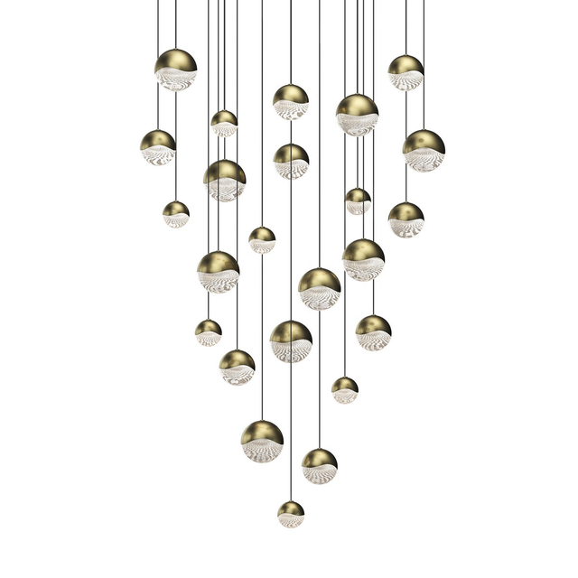 Sonneman Grapes BRASS 27W x 3.75H Pendant