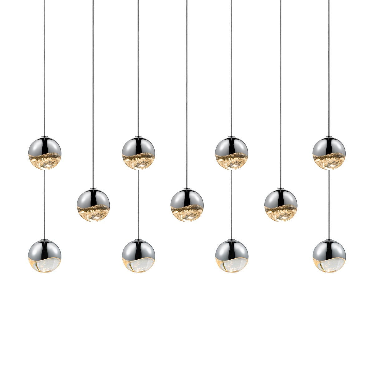 Sonneman Grapes POLISHED CHROME 36.25W x 8.5L x 2.5H Pendant