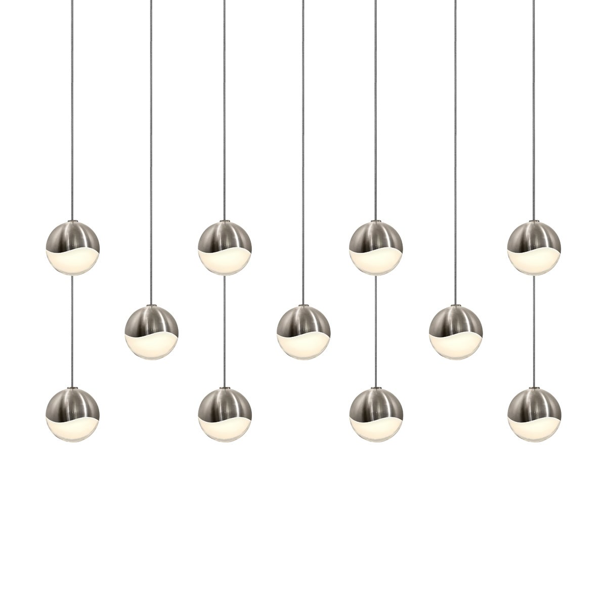 Sonneman Grapes SATIN NICKEL 36.25W x 8.5L x 2.5H Pendant