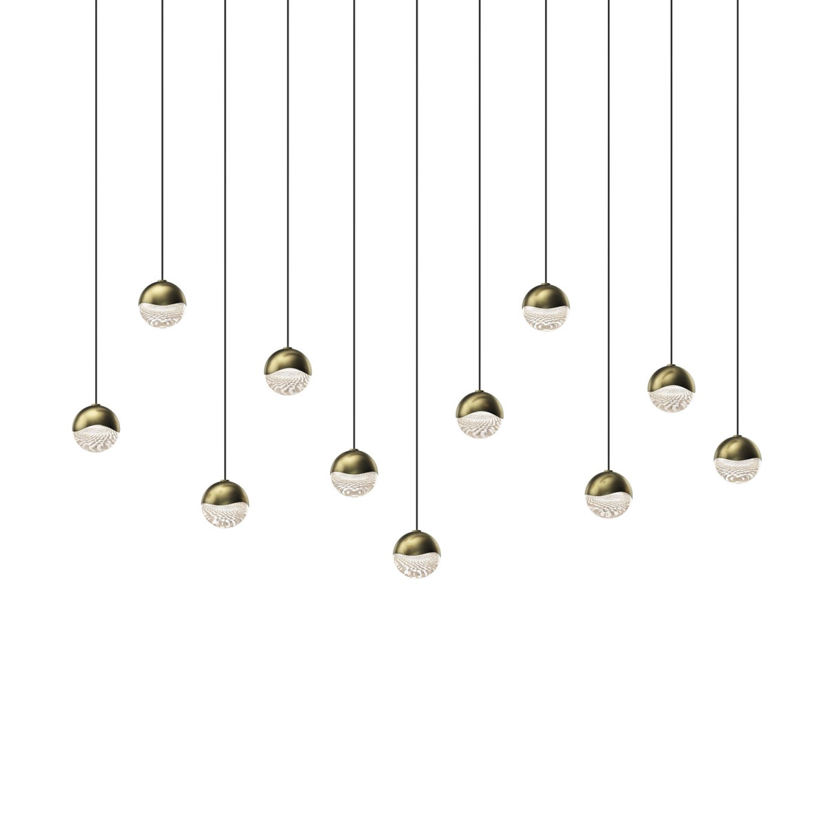 Sonneman Grapes BRASS 36.25W x 8.5L x 2.5H Pendant