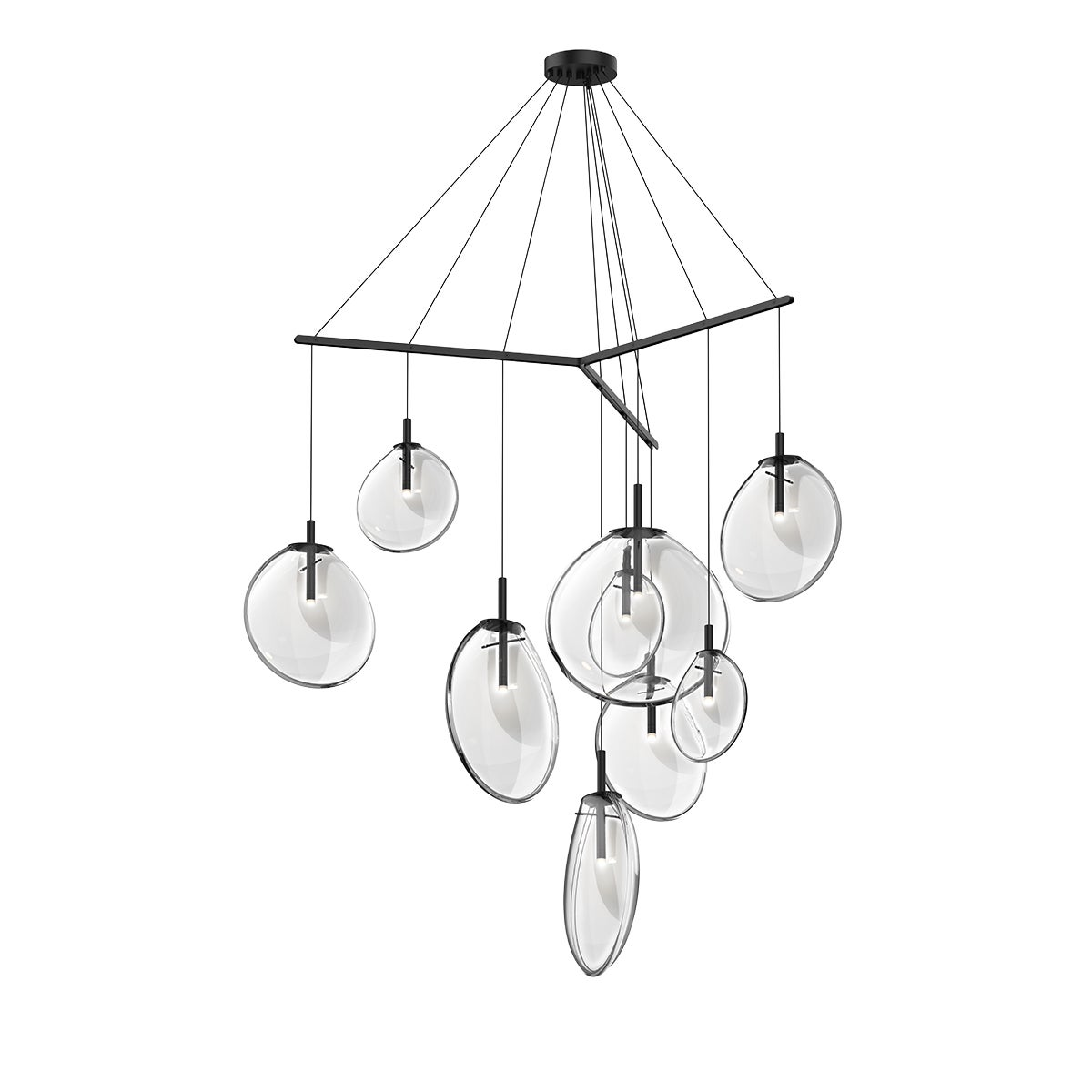 Sonneman Cantina SATIN BLACK 57W x 19.25H Pendant