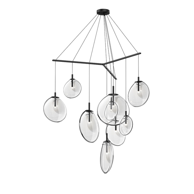 Sonneman Cantina SATIN BLACK 57W x 19.25H Pendant