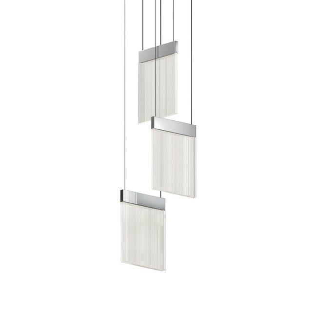 Sonneman V Panels POLISHED CHROME 8.75W x 8.75L x 23.5H Pendant