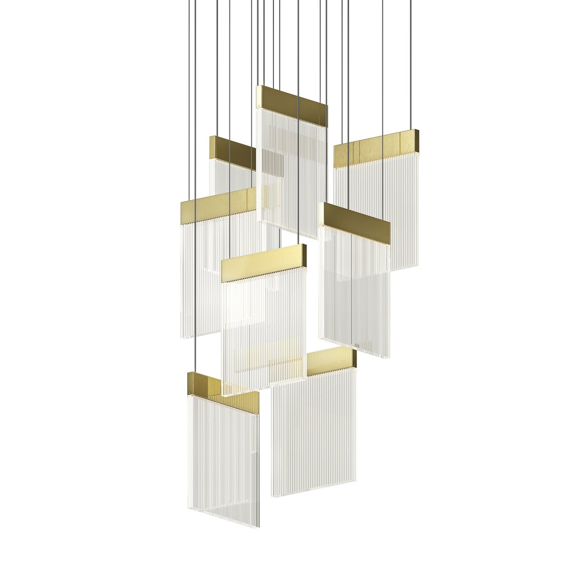 Sonneman V Panels BRASS 16.25W x 16.25L x 23.5H Pendant