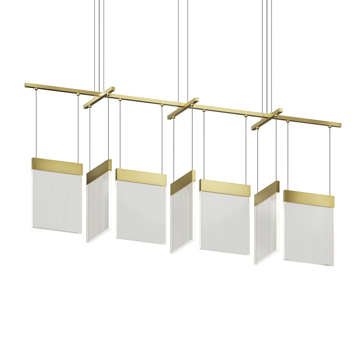 Sonneman V Panels BRASS 56W x 11.25L x 11.75H Pendant