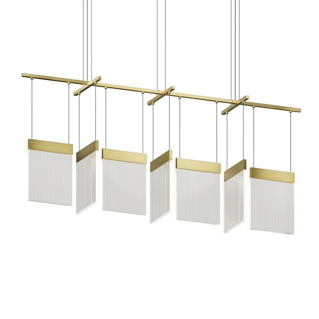 Sonneman V Panels BRASS 56W x 11.25L x 11.75H Pendant