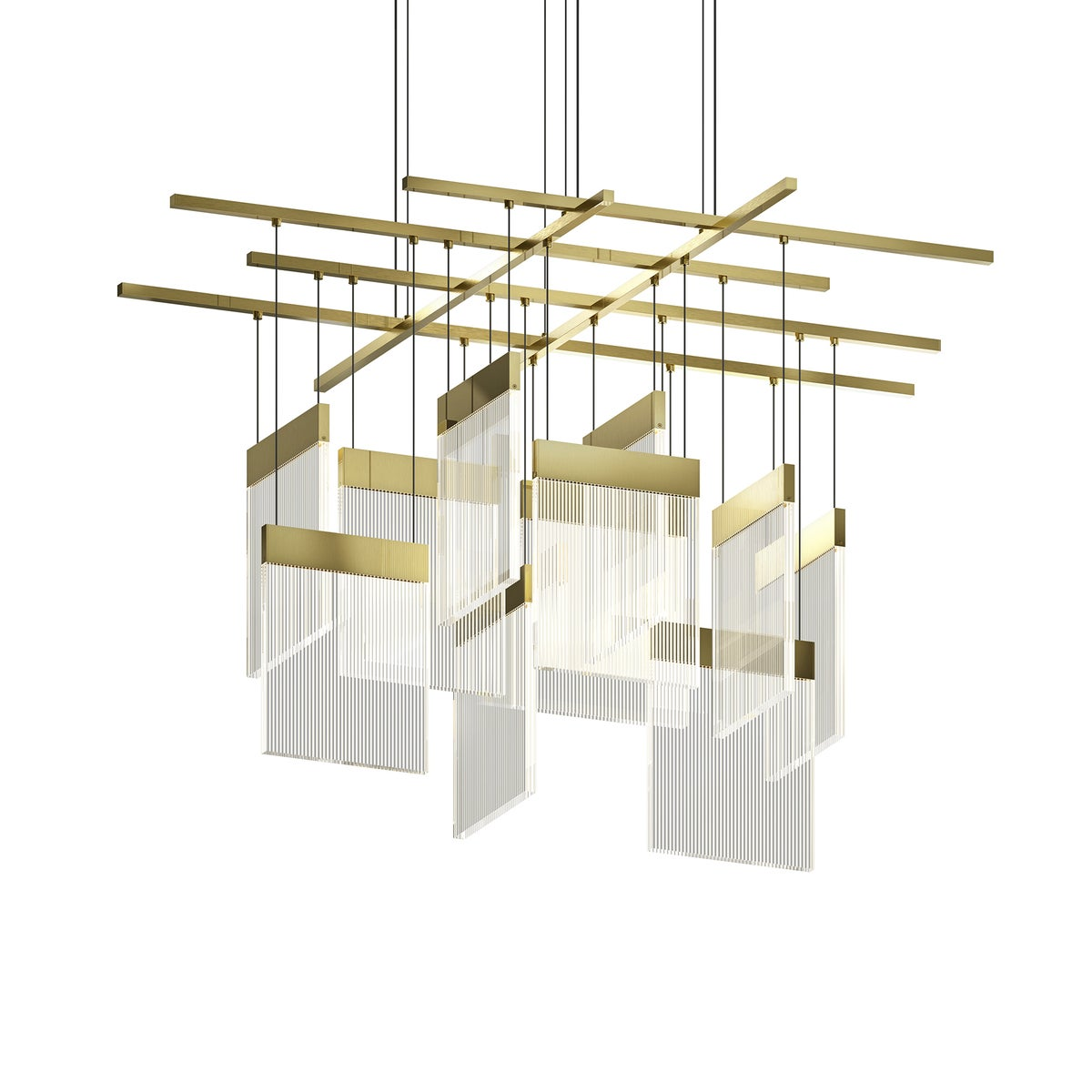 Sonneman V Panels BRASS 46.75W x 41.25L x 11.75H Pendant