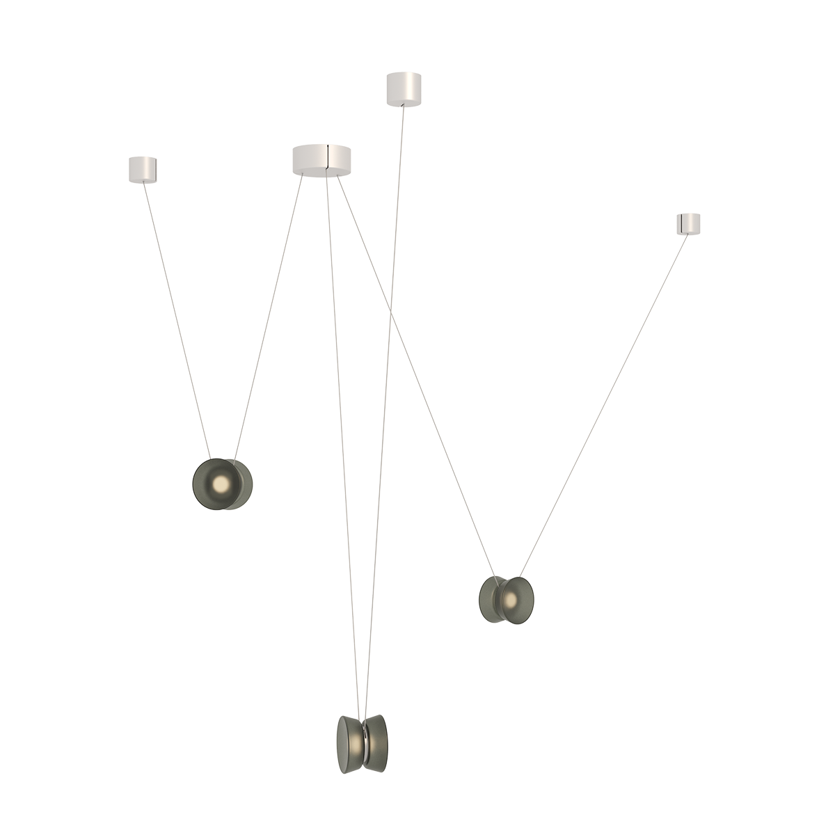 Sonneman YO Natural Anodized w/ Smoke Shade 79W x 6.25H Pendant