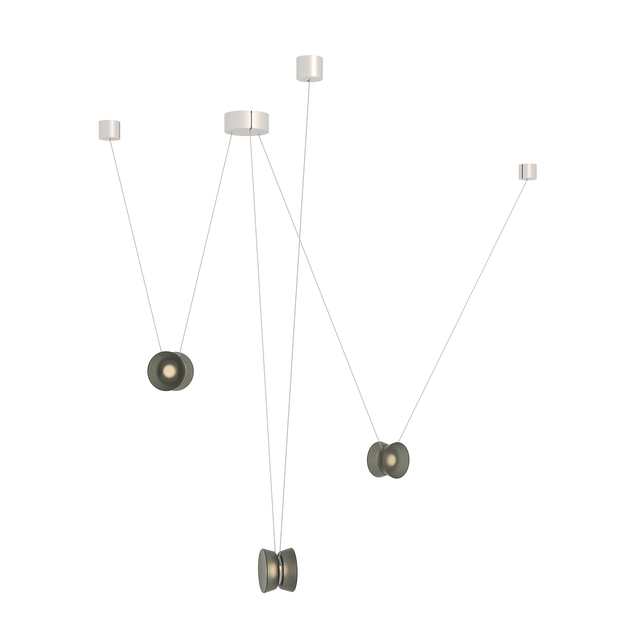 Sonneman YO Natural Anodized w/ Smoke Shade 79W x 6.25H Pendant
