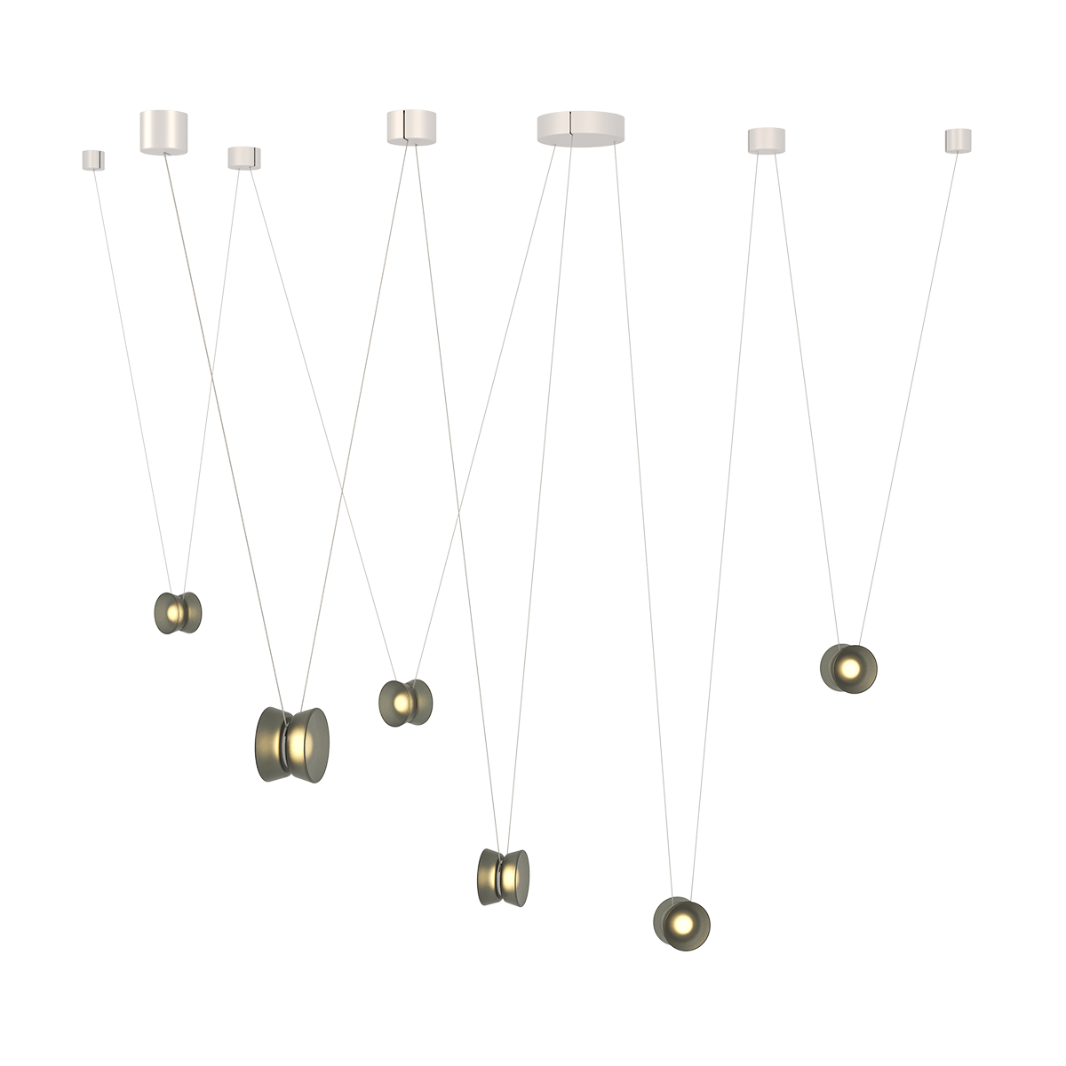 Sonneman YO Natural Anodized w/ Smoke Shade 156W x 6.25H Pendant