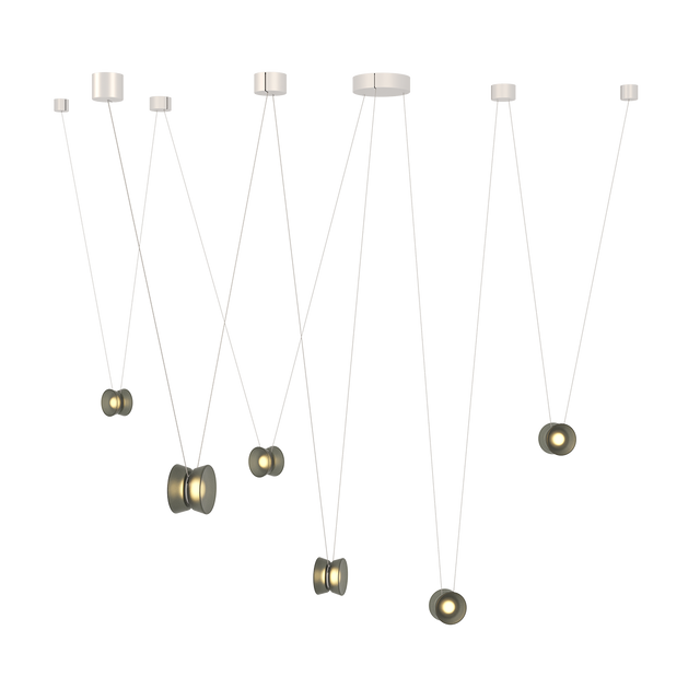 Sonneman YO Natural Anodized w/ Smoke Shade 156W x 6.25H Pendant