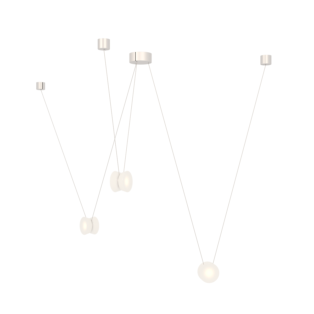 Sonneman YO Natural Anodized w/ White Shade 79W x 6.25H Pendant