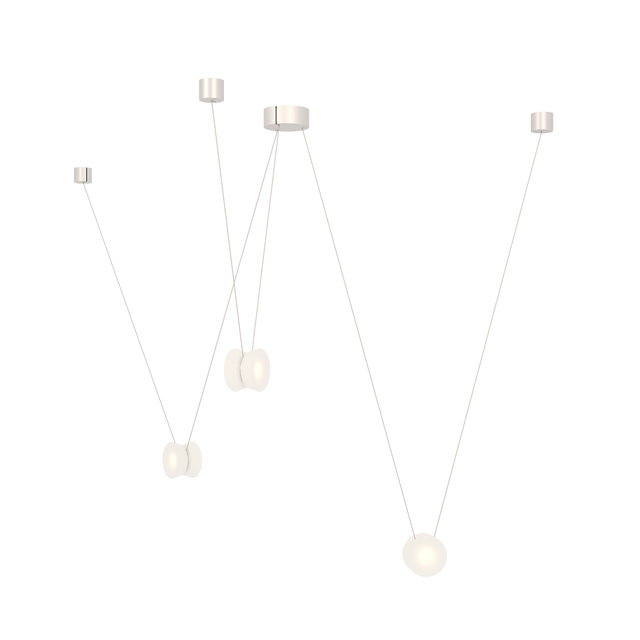 Sonneman YO Natural Anodized w/ White Shade 79W x 6.25H Pendant