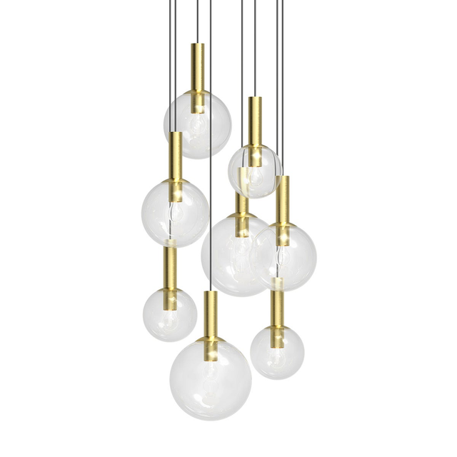 Sonneman Bubbles SATIN BRASS 29W x 22H Pendant