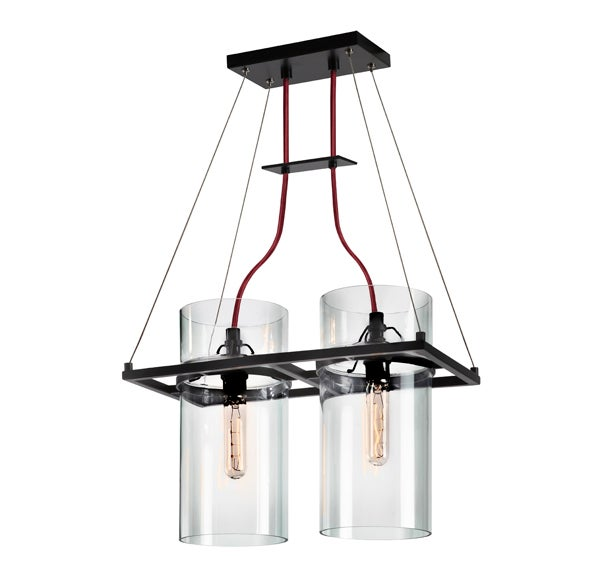 Sonneman Square Ring SATIN BLACK 17W x 9L x 12.5H Pendant
