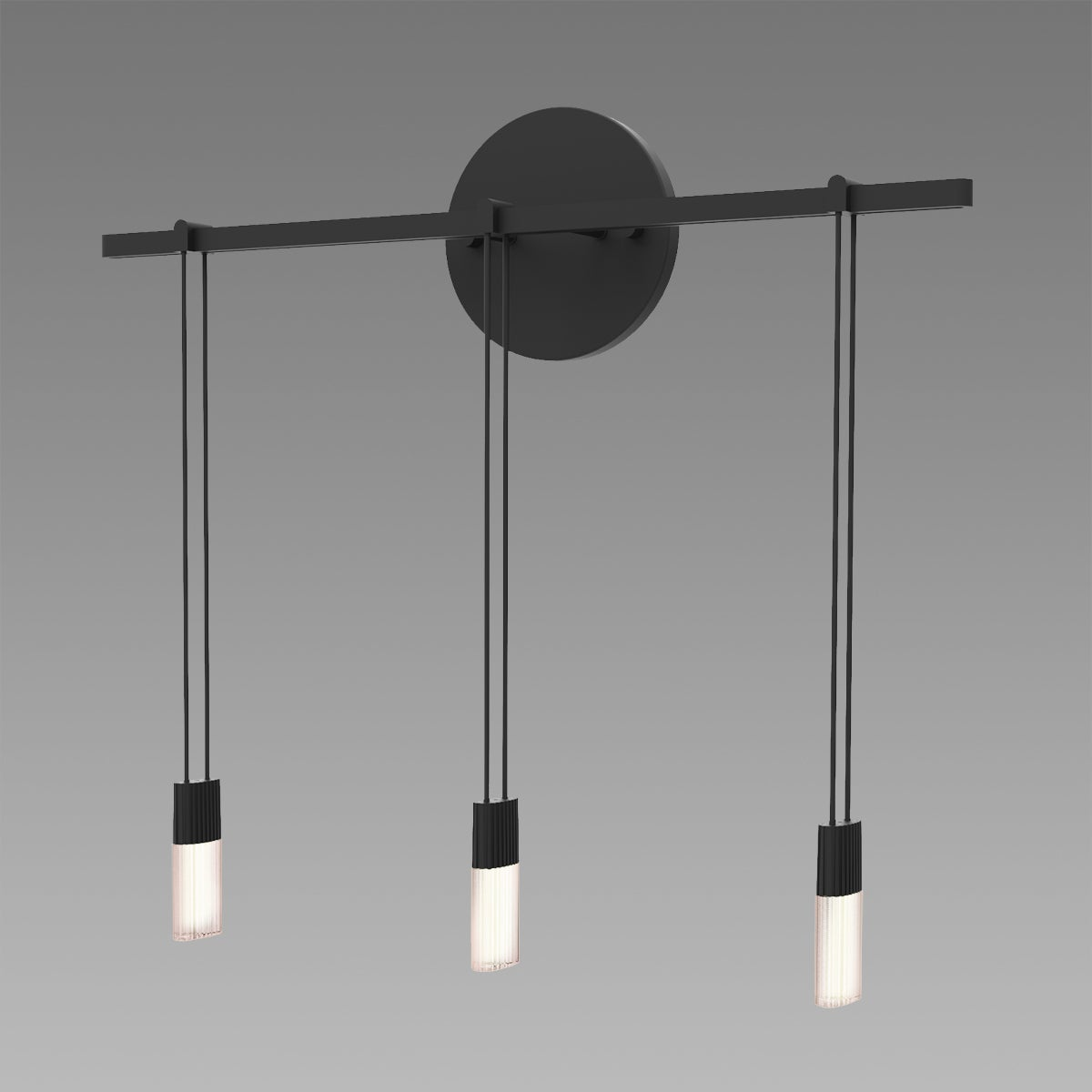 Sonneman Suspenders SATIN BLACK 18.5W x 15.25H Wall Sconce