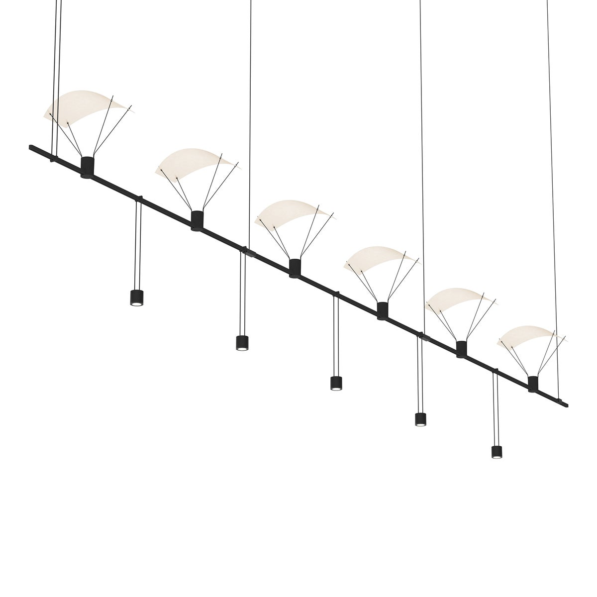 Sonneman Suspenders SATIN BLACK 110W x 25L x 23H Pendant