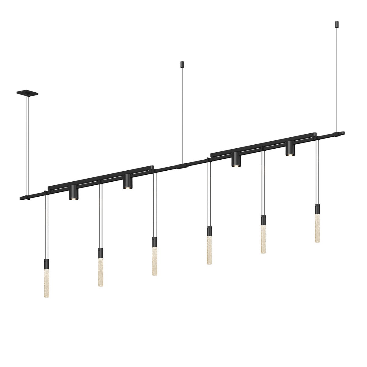 Sonneman Suspenders SATIN BLACK 73W x 1.75L x 25H Pendant