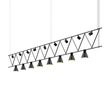 Sonneman Suspenders SATIN BLACK 170W x 19L x 21H Pendant