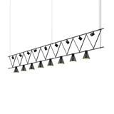 Sonneman Suspenders SATIN BLACK 170W x 19L x 21H Pendant