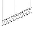 Sonneman Suspenders SATIN BLACK 170W x 7L x 17H Pendant