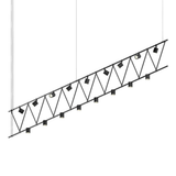 Sonneman Suspenders SATIN BLACK 170W x 7L x 17H Pendant