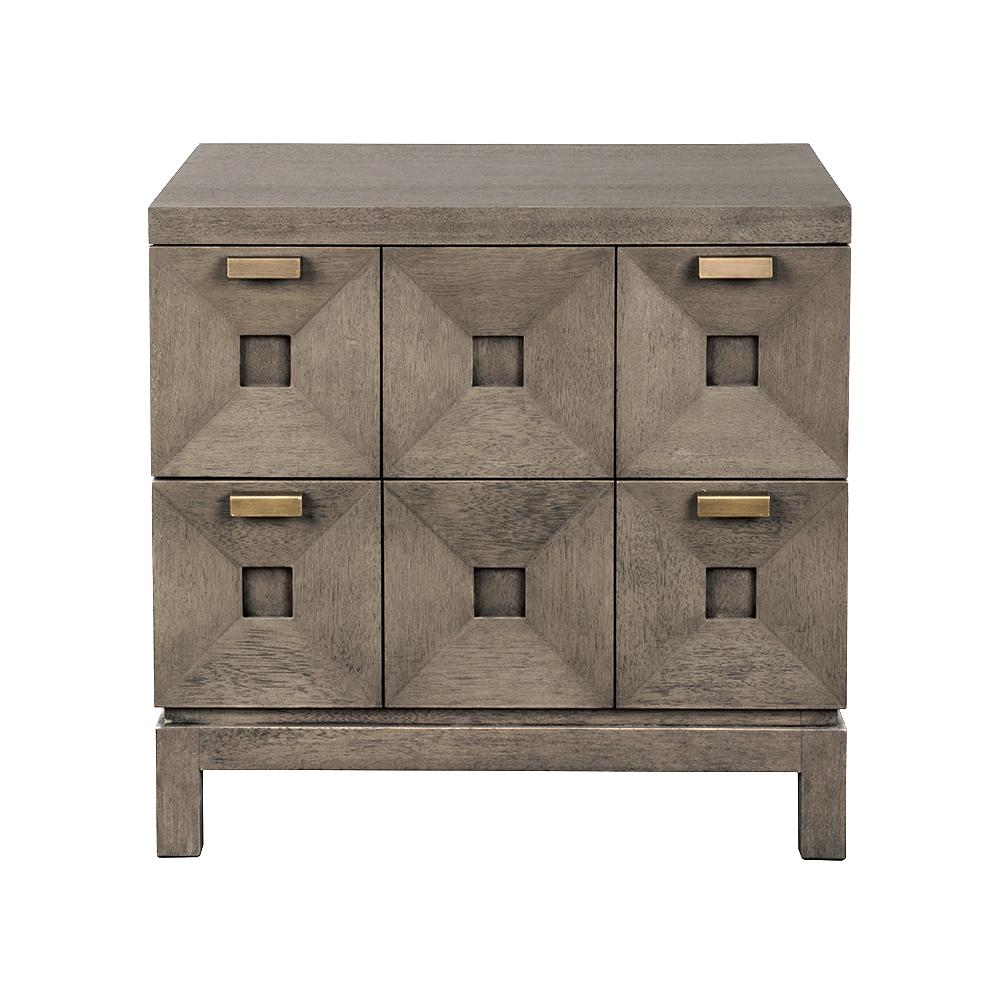 NOIR Musashi 2 Drawer Small Greige Walnut