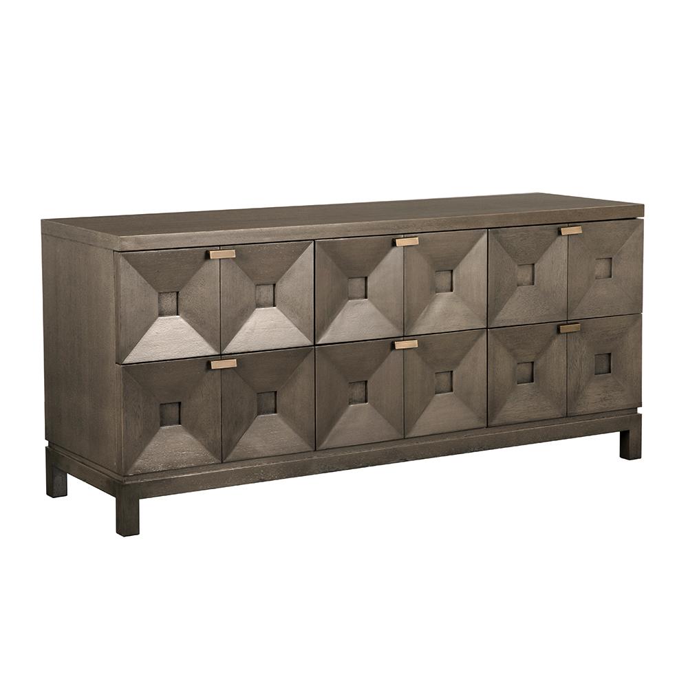 NOIR Musashi 6 Drawer Greige Walnut
