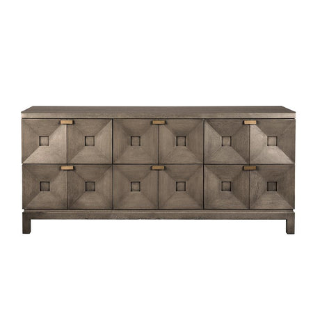 NOIR Musashi 6 Drawer Greige Walnut