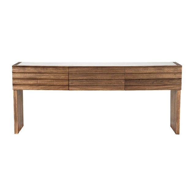 NOIR Wolf Console with White Marble Top