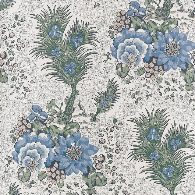 Anna French Drexel Hill Blue And Green Wallpaper