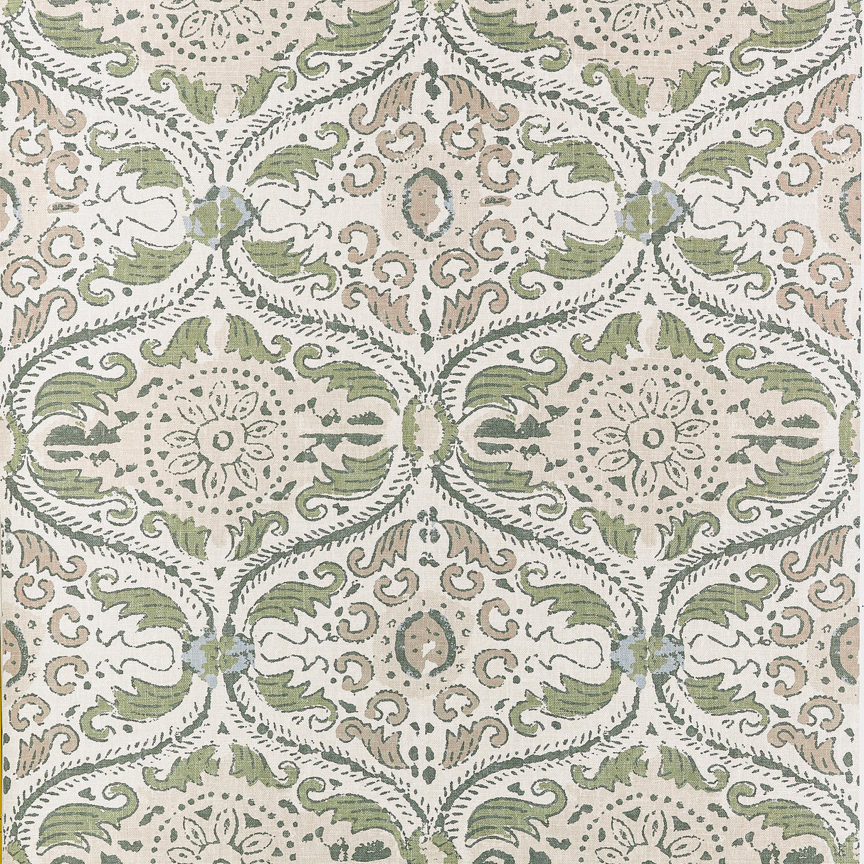 Anna French Cecilia Green And Beige Wallpaper
