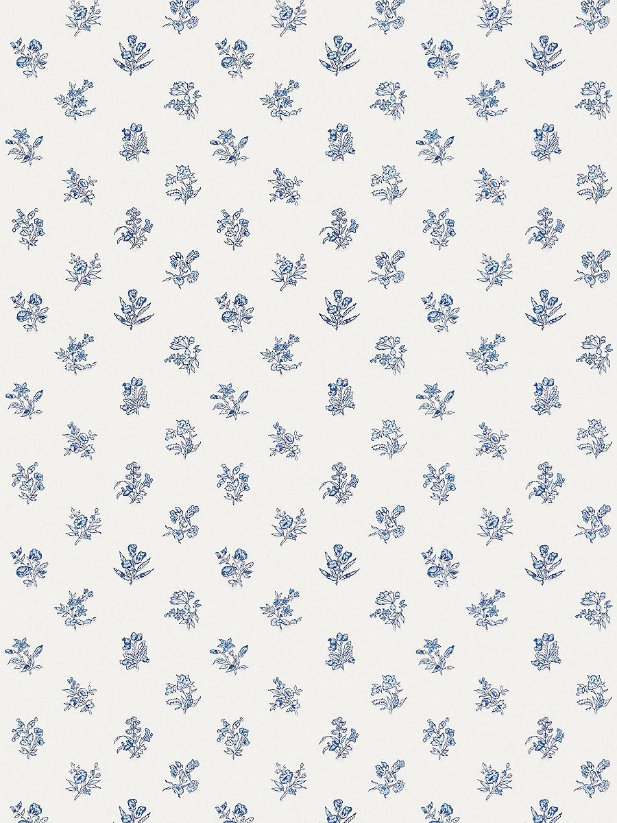 Scalamandre Summer Flora Wallcovering Misty Blueberry Wallpaper