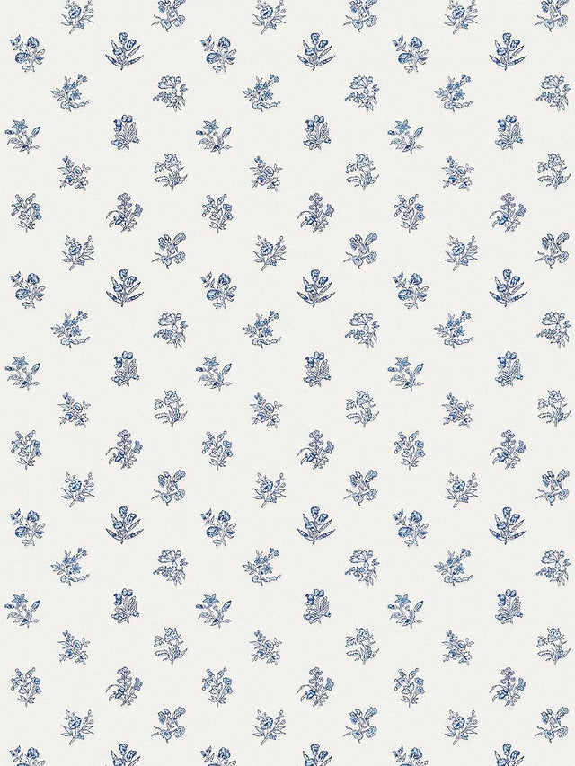 Scalamandre Summer Flora Wallcovering Misty Blueberry Wallpaper