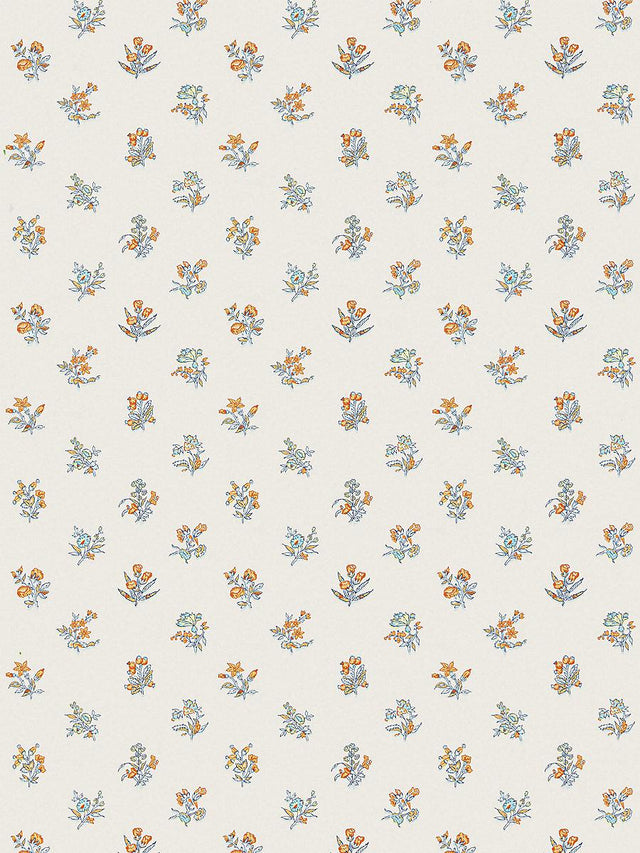 Scalamandre Summer Flora Wallcovering Tangerine Sky Wallpaper