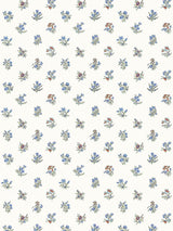 Scalamandre Summer Flora Wallcovering Cobalt Rouge Wallpaper