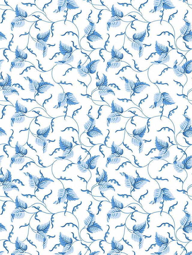 Scalamandre Angle Leaf Wallcovering Cobalt Wallpaper