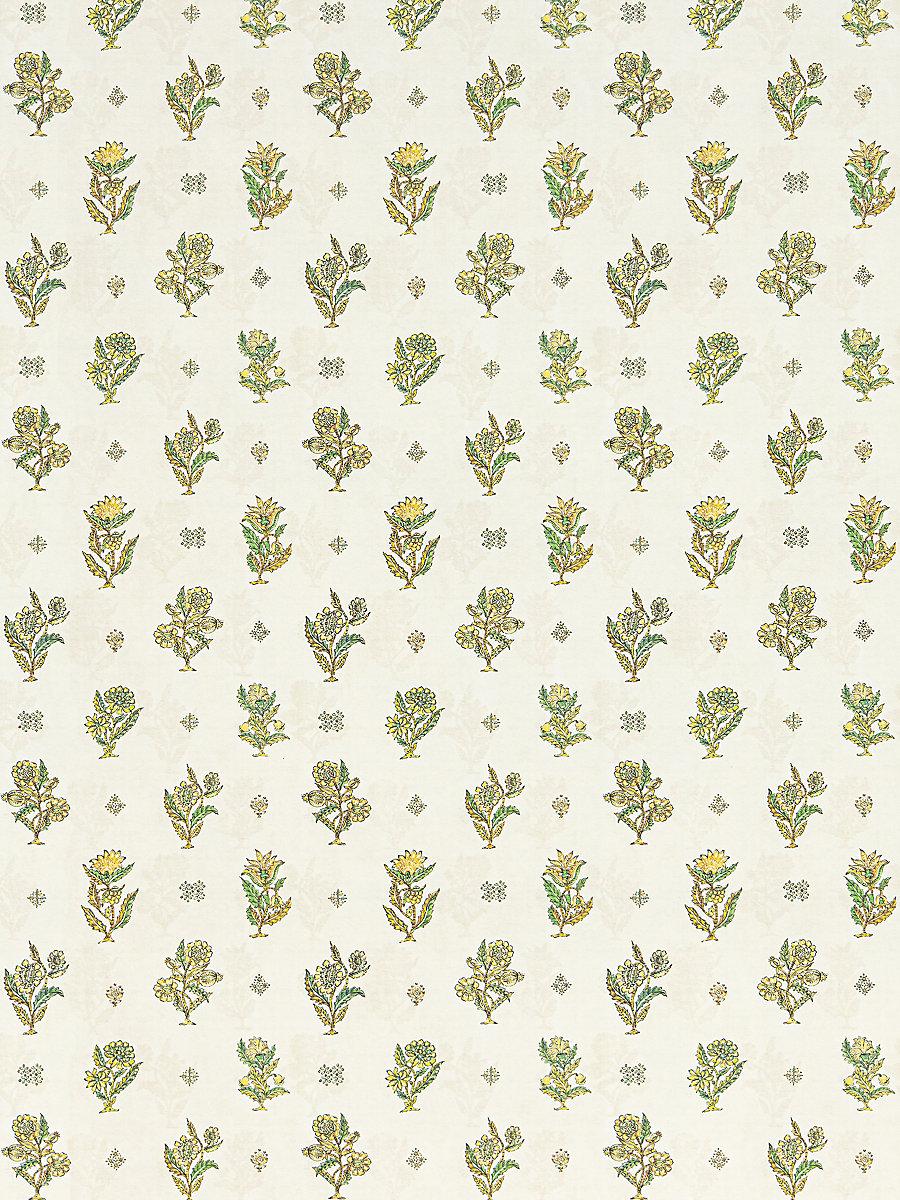 Scalamandre Calico Wallcovering Lemongrass Wallpaper