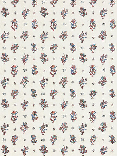 Scalamandre Calico Wallcovering Ruby Peacock Wallpaper