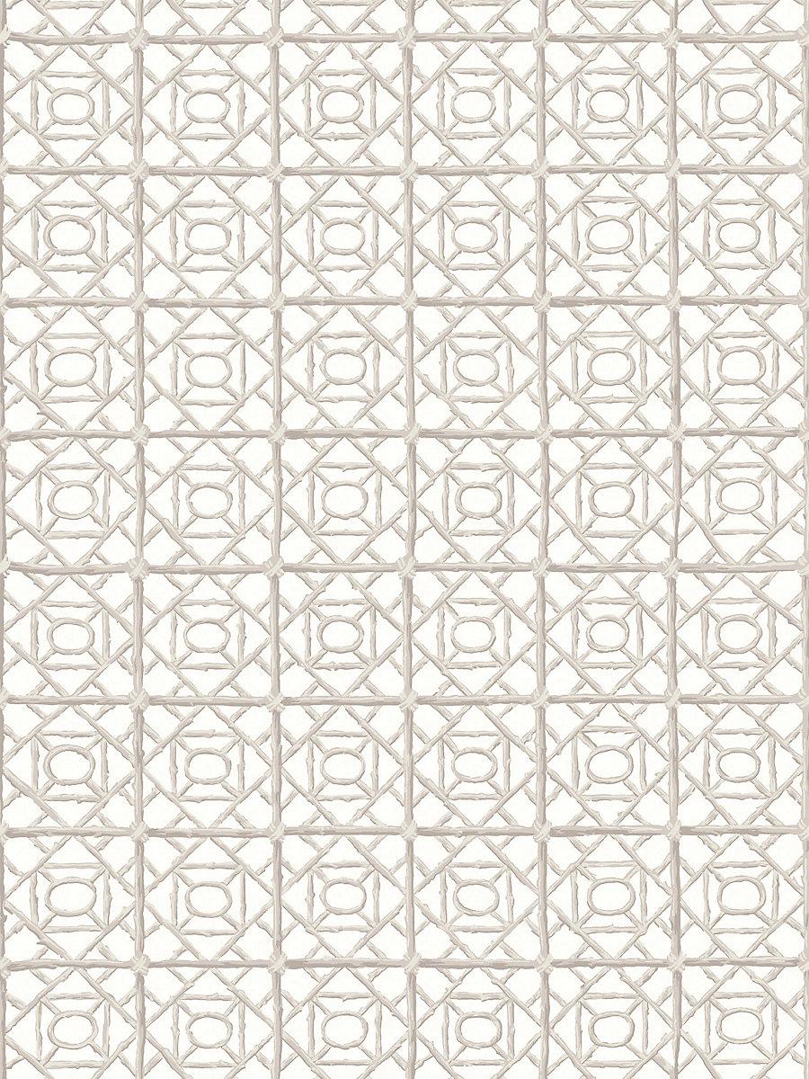 Scalamandre Ormond Fret Wallcovering Oyster Wallpaper