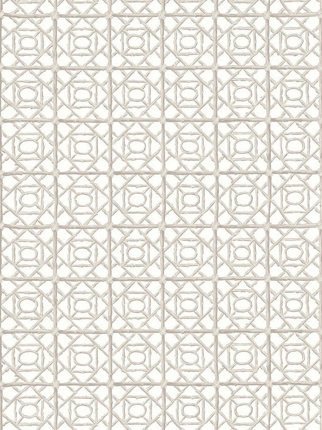 Scalamandre Ormond Fret Wallcovering Oyster Wallpaper