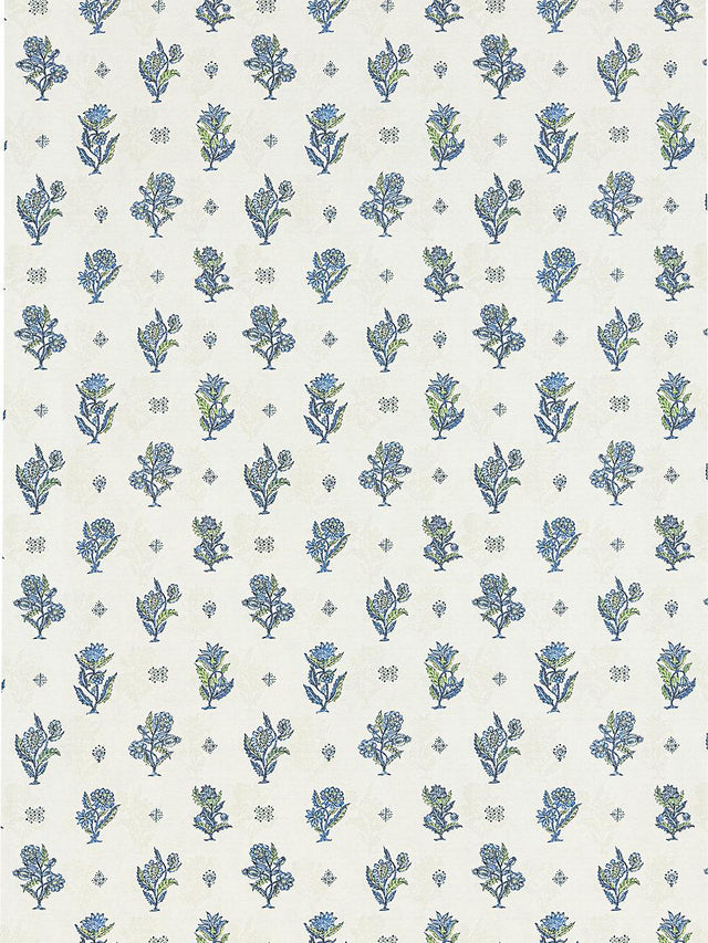 Scalamandre Calico Wallcovering Lapis Olive Wallpaper