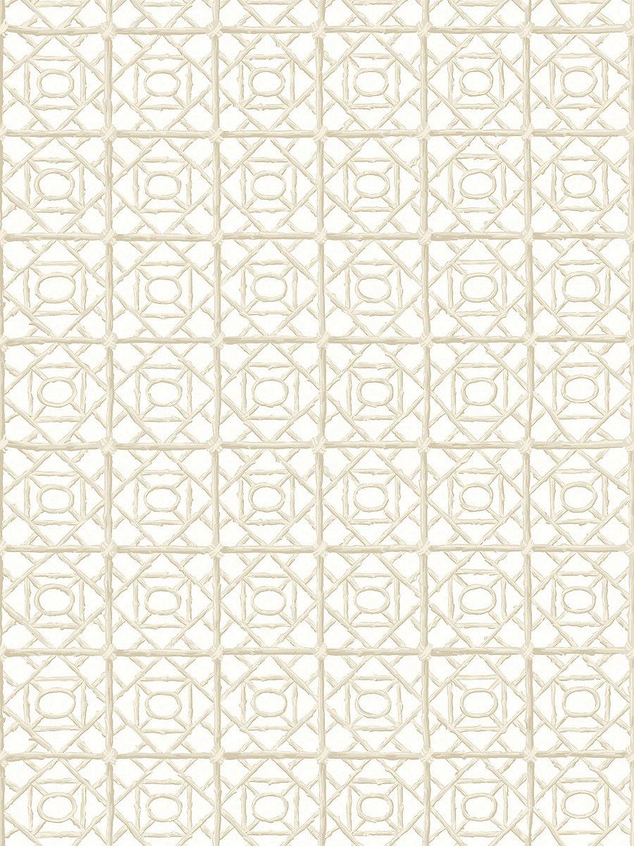 Scalamandre Ormond Fret Wallcovering Oak Wallpaper