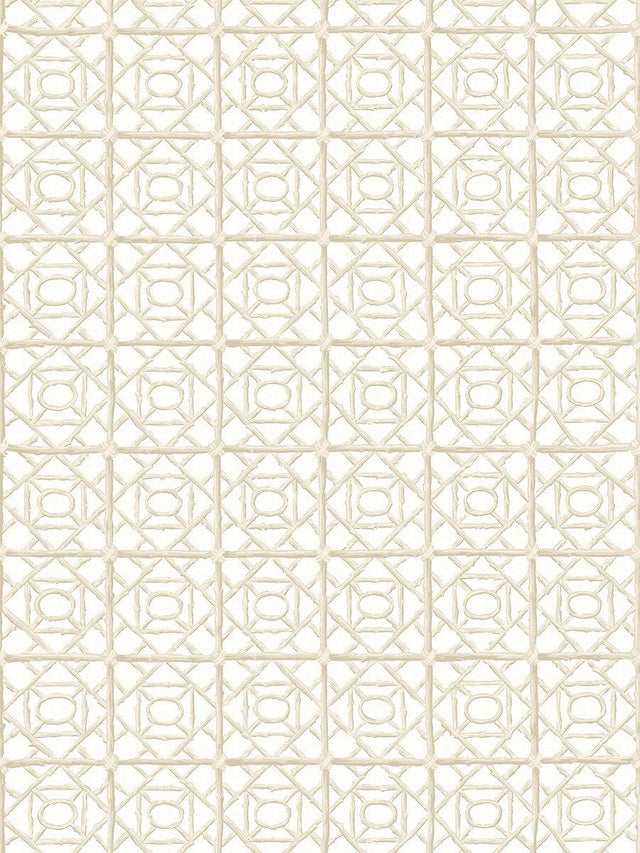 Scalamandre Ormond Fret Wallcovering Oak Wallpaper