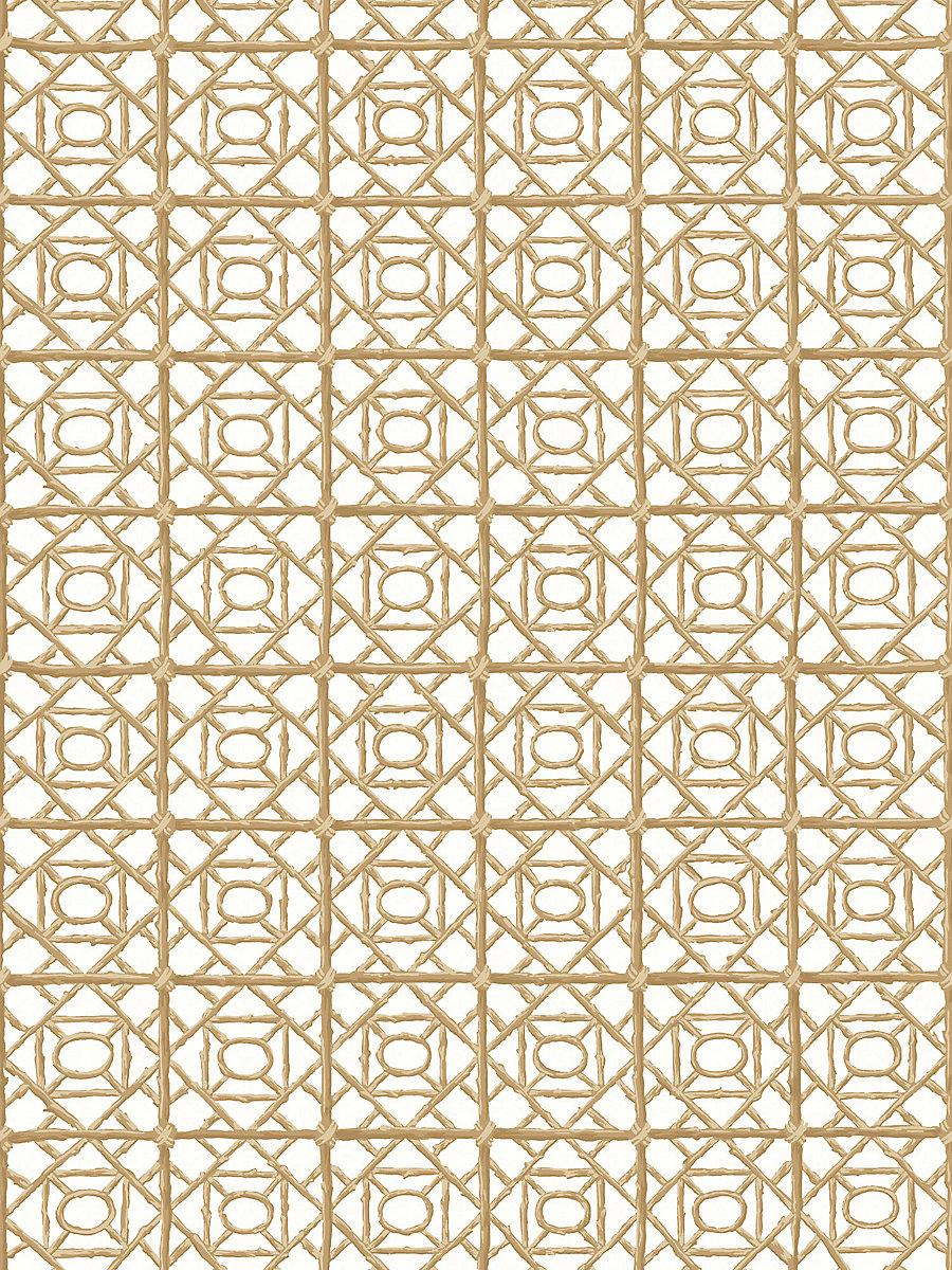 Scalamandre Ormond Fret Wallcovering Twine Wallpaper