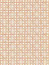 Scalamandre Ormond Fret Wallcovering Tangerine Wallpaper